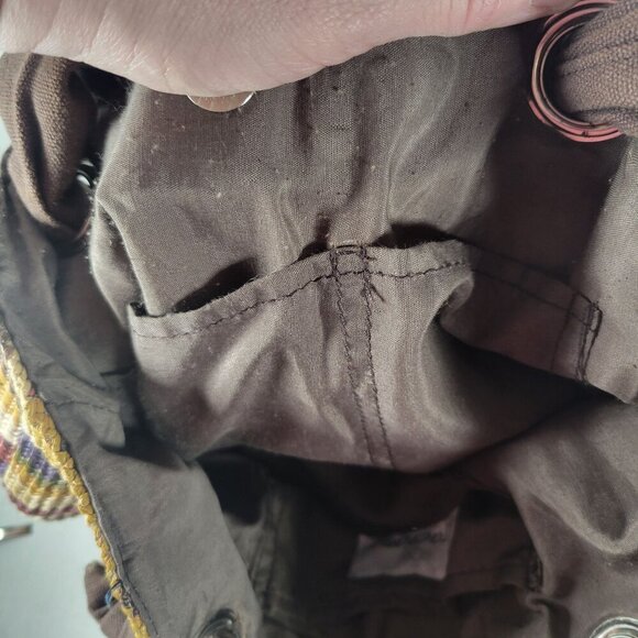 Braciano Brown Neutral Classic Everyday Beach Resort Chevron Woven Shoulder Bag - Picture 3 of 10